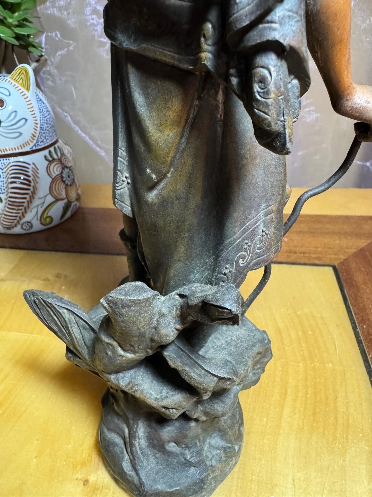 Antique French Spelter Sculpture – 'Greek Hunter' – Paris Foundry, c.1900 – Made in France – 34 cm
