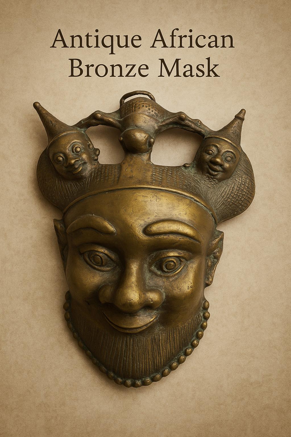 Antique African Bronze Mask