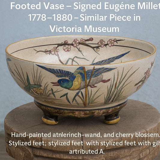 Rare Footed Vase by Jules Vieillard & Cie, Signed Eugène Millet (1778–1880)