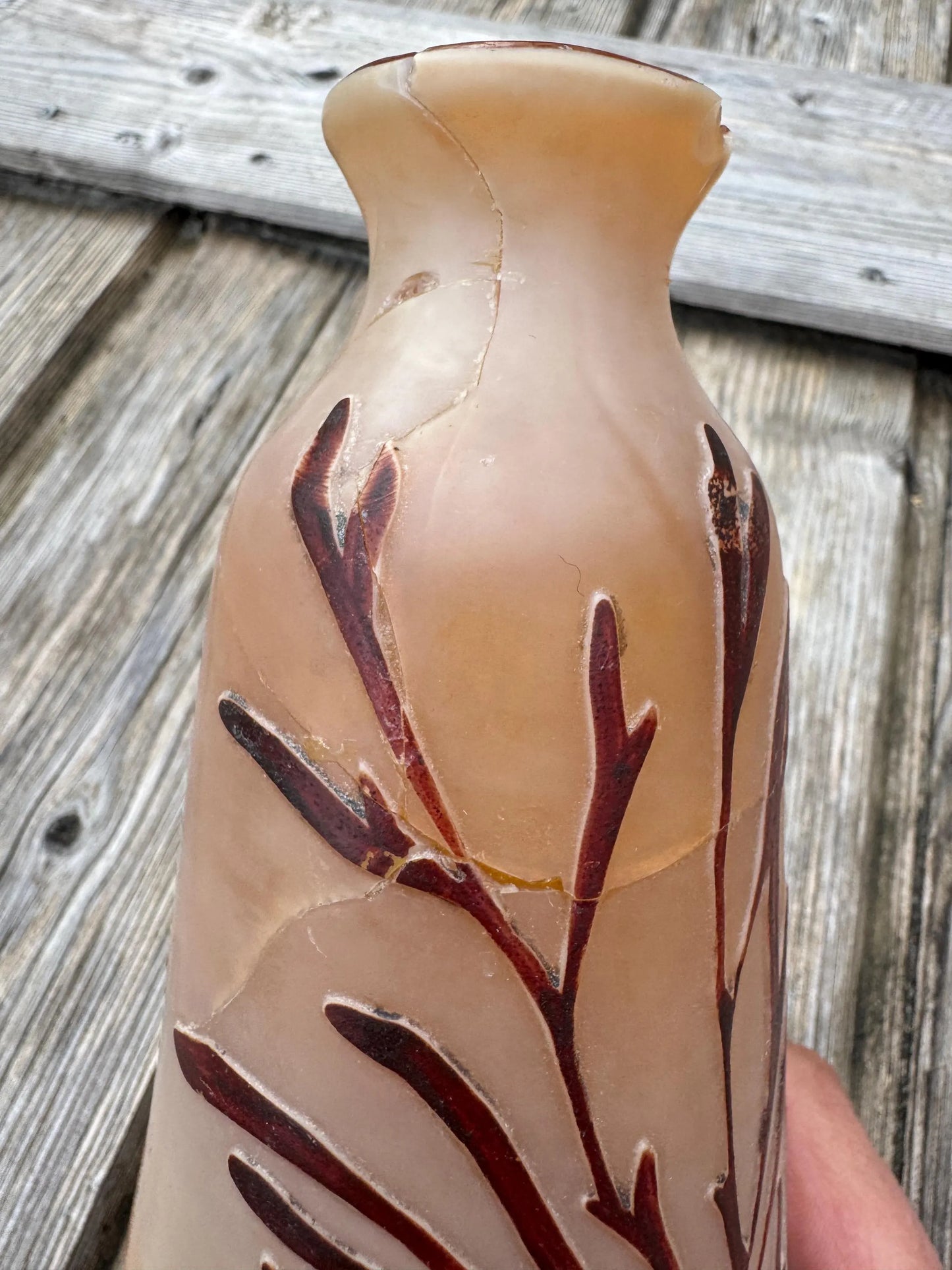Antique Legras Cameo Glass Vase – Art Nouveau – France ca. 1890–1910