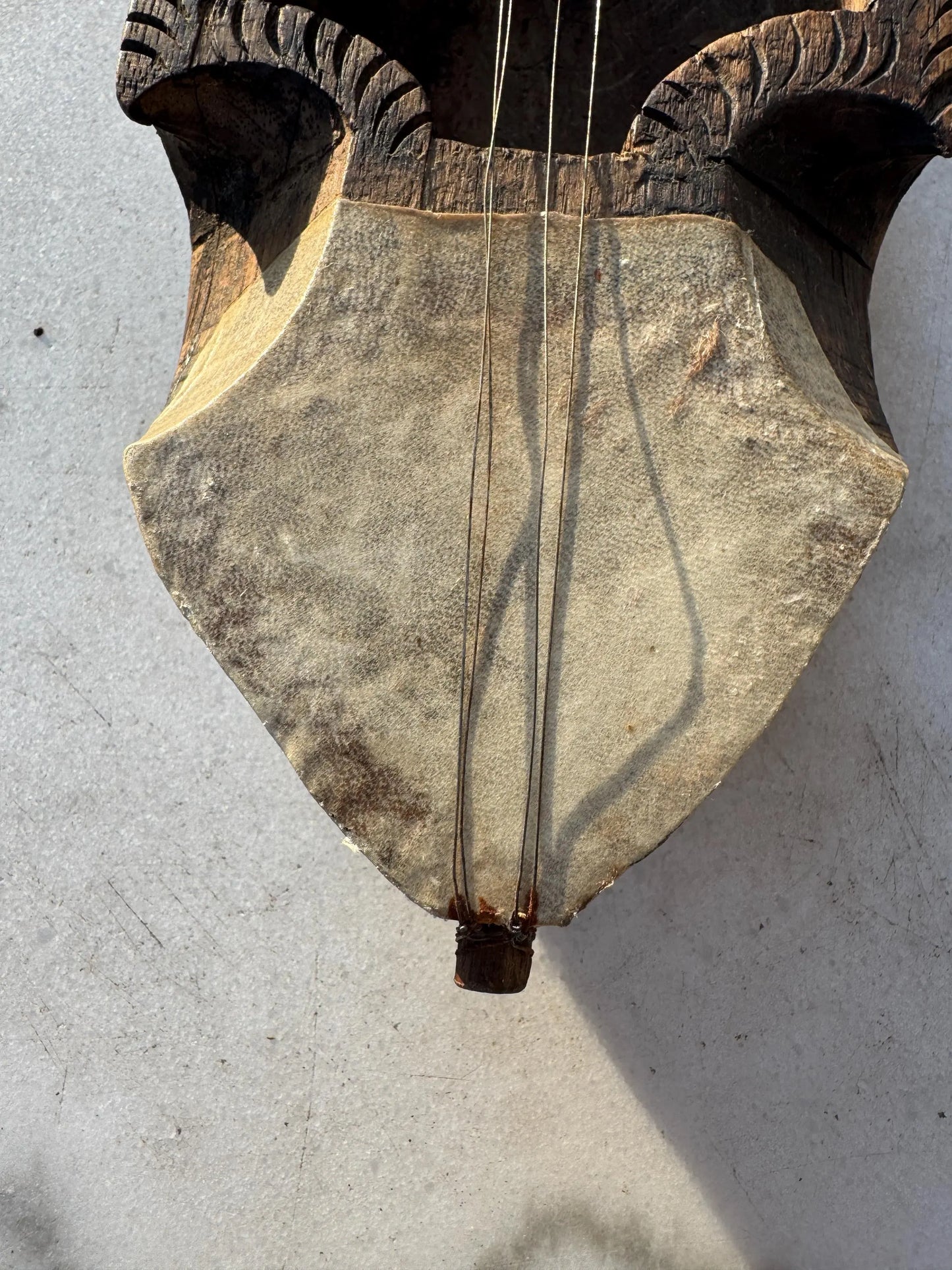 Antique Hand-Carved Nepali Sarangi – Himalayan Folk String Instrument