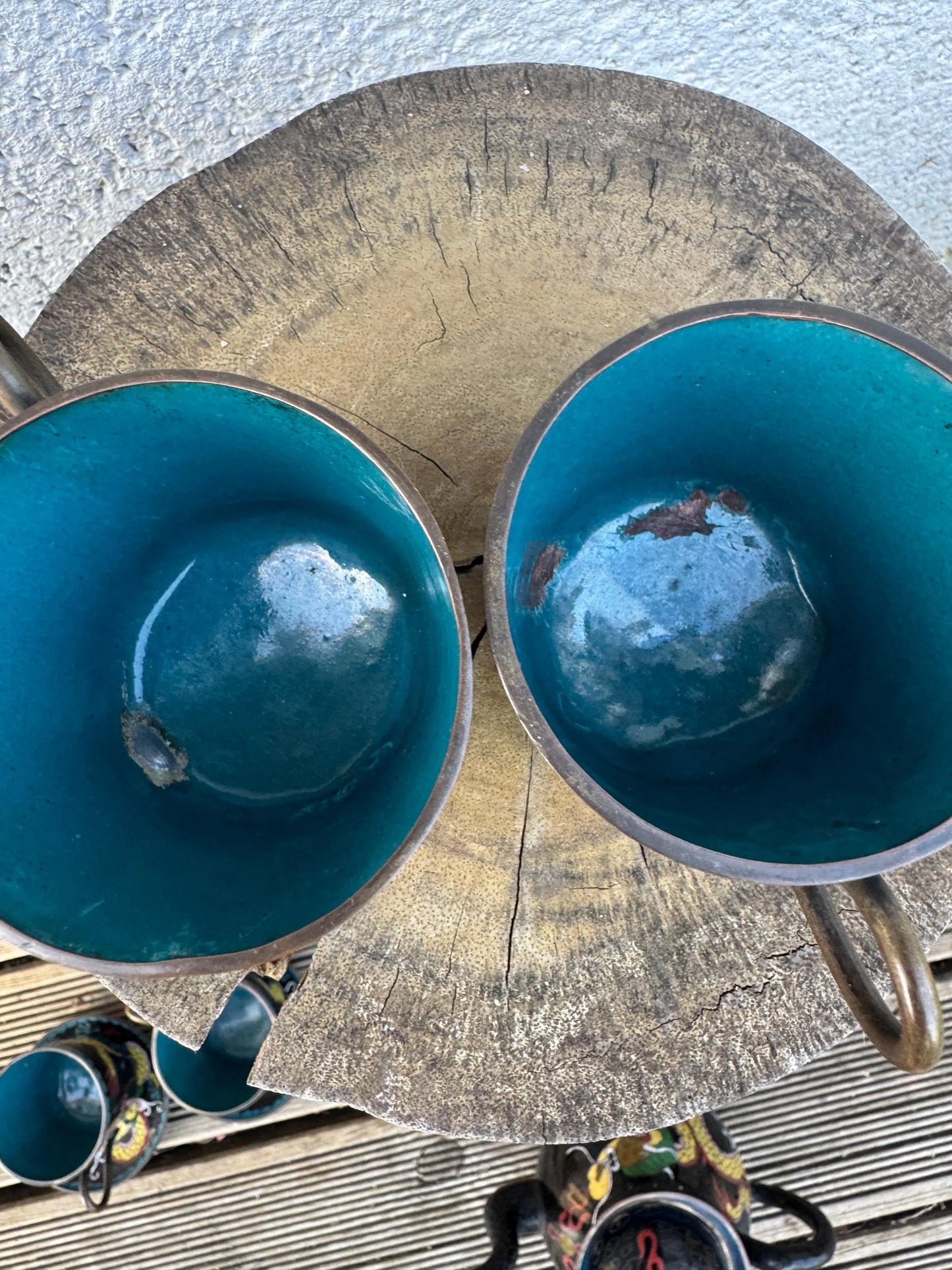 Antique Chinese Cloisonné Dragon Tea Set – Qing/Republic Era