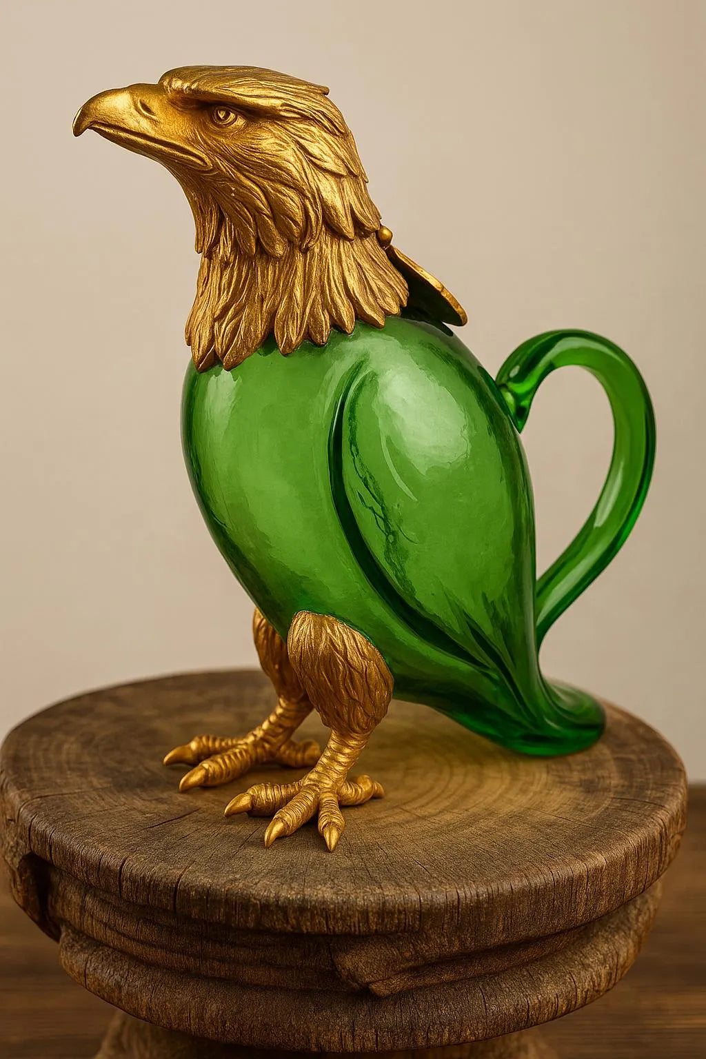 Luxury Vintage Glass & Gilt Bronze Eagle Decanter – Rare Collector Piece